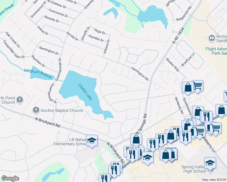 map of restaurants, bars, coffee shops, grocery stores, and more near 121 North Ridge Road in Columbia