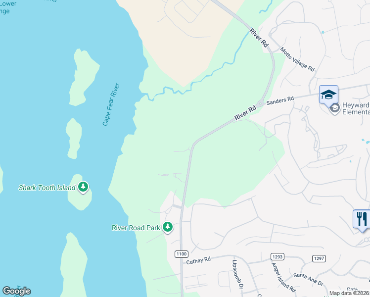 map of restaurants, bars, coffee shops, grocery stores, and more near 104 Turtle Cay Drive in Wilmington