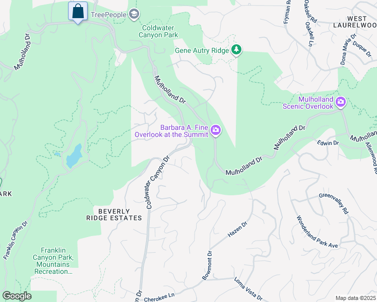 map of restaurants, bars, coffee shops, grocery stores, and more near 9470 Hidden Valley Place in Beverly Hills