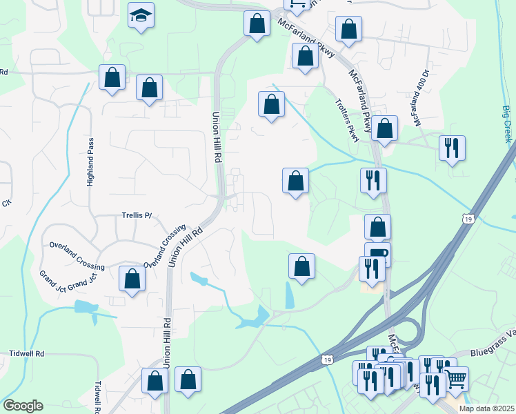map of restaurants, bars, coffee shops, grocery stores, and more near 1395 Winshire Cove in Alpharetta