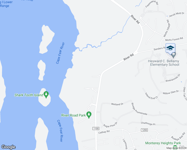 map of restaurants, bars, coffee shops, grocery stores, and more near 104 Turtle Cay Drive in Wilmington