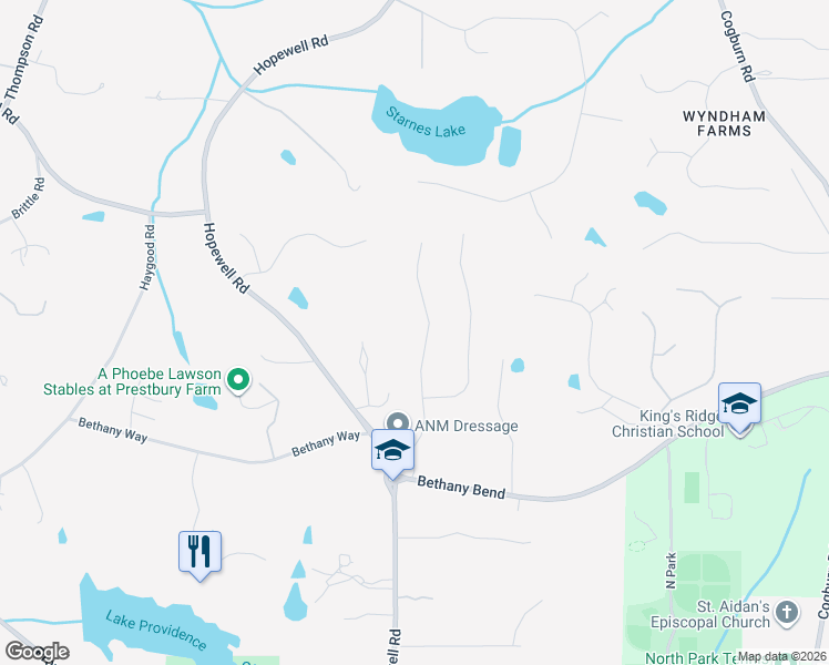 map of restaurants, bars, coffee shops, grocery stores, and more near 13890 Bethany Oaks Pointe in Alpharetta