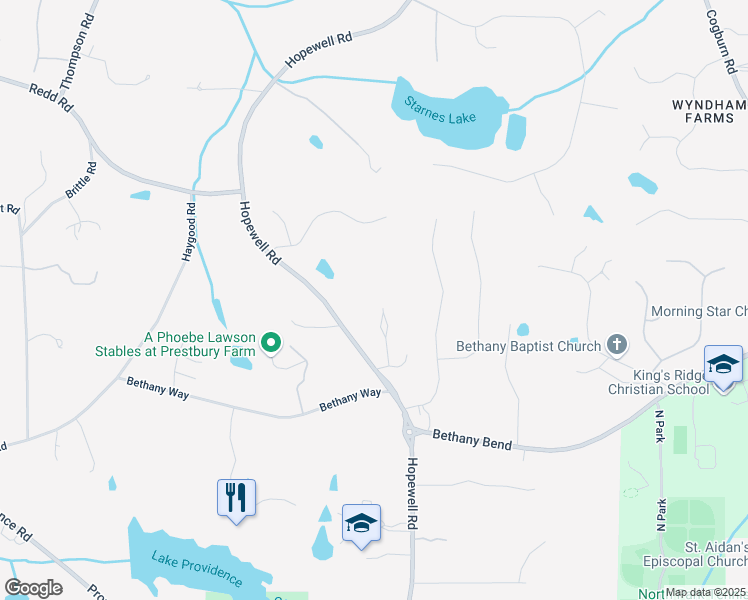 map of restaurants, bars, coffee shops, grocery stores, and more near 13895 Hopewell Road in Alpharetta