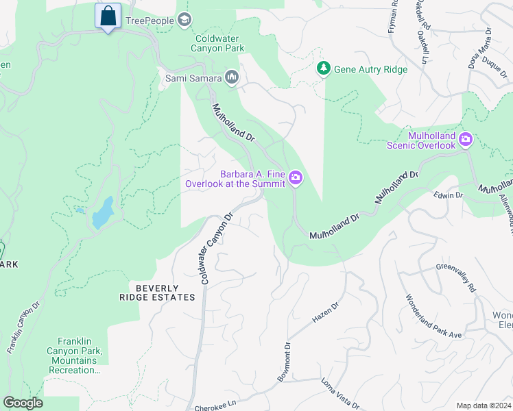 map of restaurants, bars, coffee shops, grocery stores, and more near 9470 Hidden Valley Place in Beverly Hills