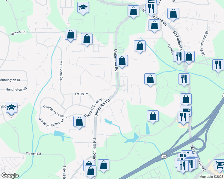 map of restaurants, bars, coffee shops, grocery stores, and more near 1215 Whitlock Cove in Alpharetta