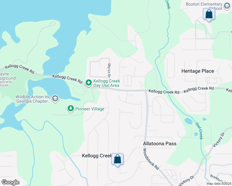 map of restaurants, bars, coffee shops, grocery stores, and more near 300 Lisa Lane in Acworth