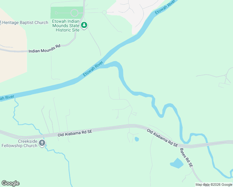 map of restaurants, bars, coffee shops, grocery stores, and more near 2 Creekstone Court in Cartersville