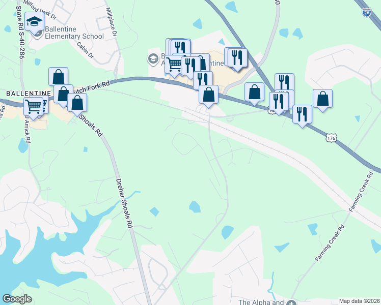 map of restaurants, bars, coffee shops, grocery stores, and more near in Irmo