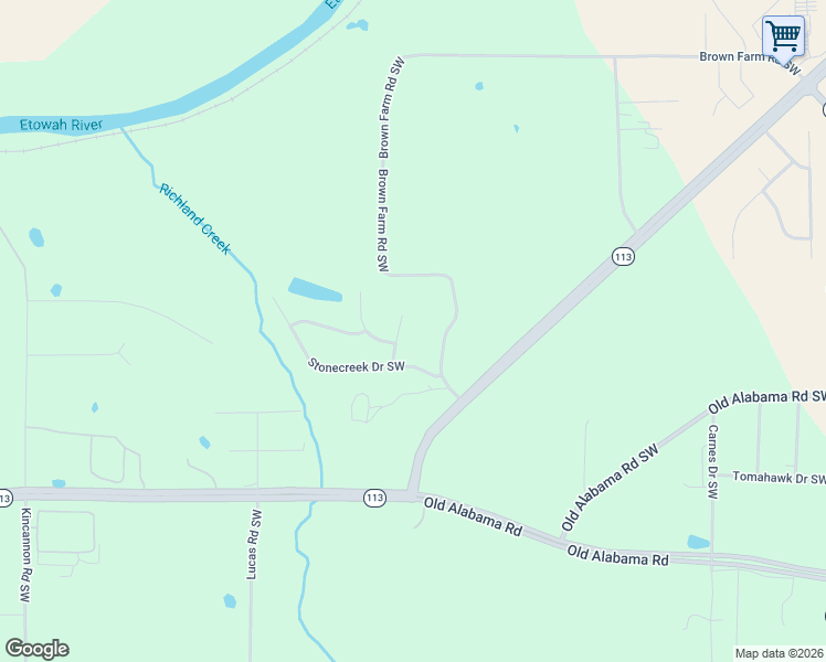 map of restaurants, bars, coffee shops, grocery stores, and more near 12 Greenmont Court Southwest in Cartersville