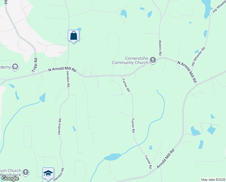 map of restaurants, bars, coffee shops, grocery stores, and more near 304 Glen Mill Court in Woodstock