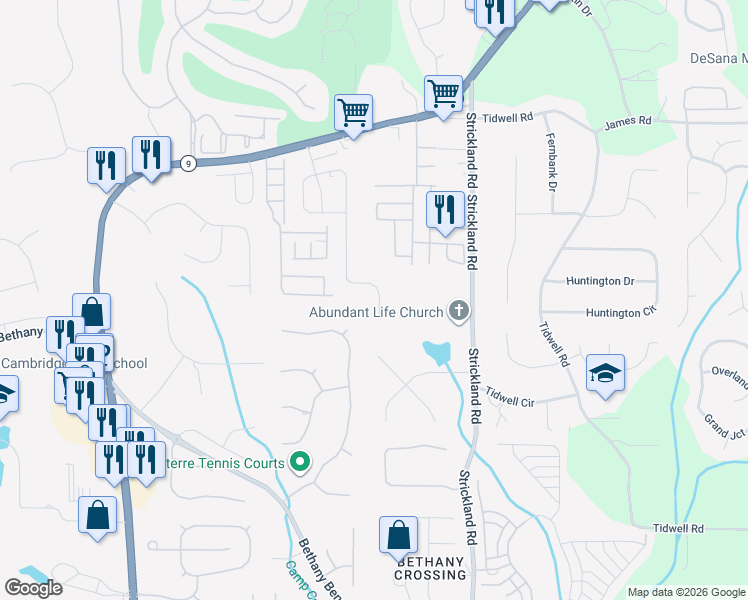 map of restaurants, bars, coffee shops, grocery stores, and more near 3671 Archgate Court in Alpharetta