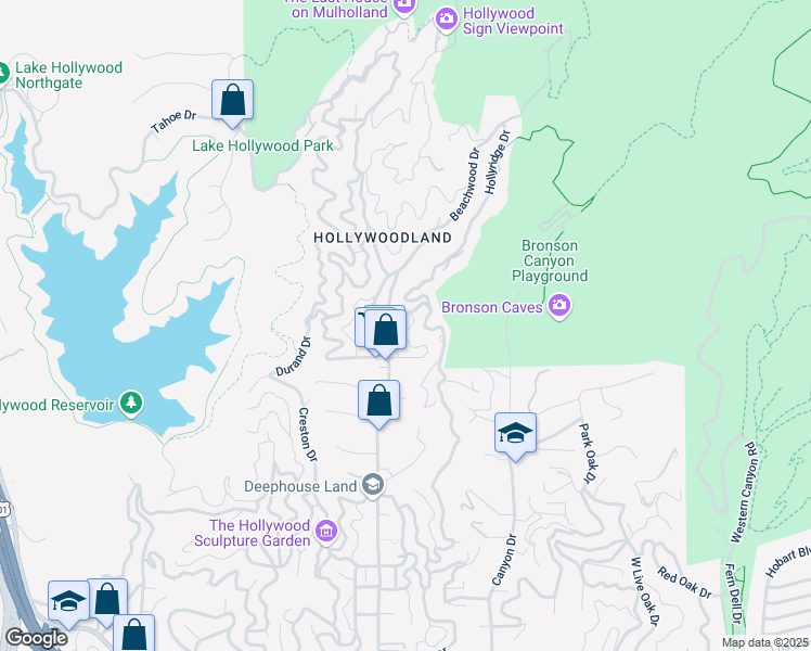 map of restaurants, bars, coffee shops, grocery stores, and more near 2789 Westshire Drive in Los Angeles