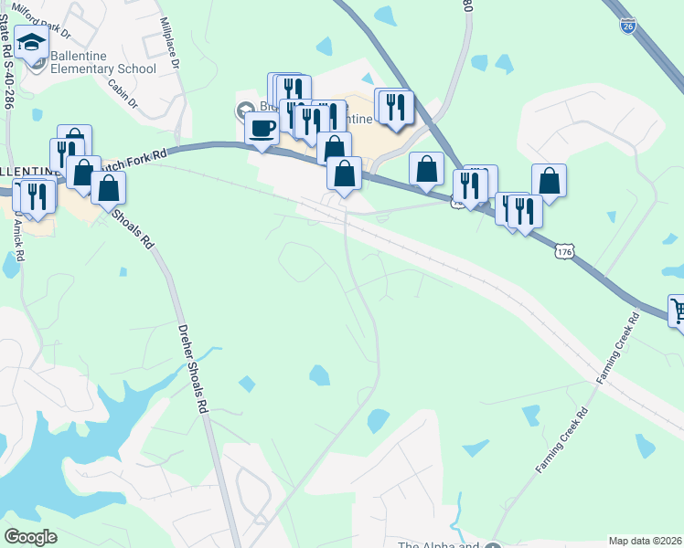 map of restaurants, bars, coffee shops, grocery stores, and more near 1056 Salem Church Road in Irmo
