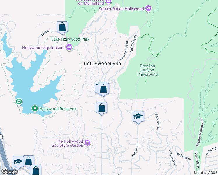map of restaurants, bars, coffee shops, grocery stores, and more near 2789 Westshire Drive in Los Angeles