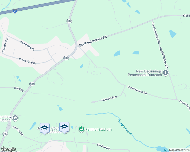 map of restaurants, bars, coffee shops, grocery stores, and more near 2305 Creek Nation Road in Jefferson