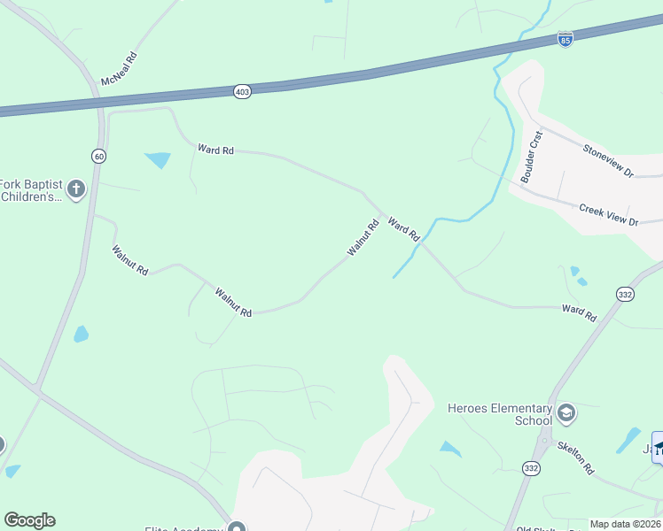 map of restaurants, bars, coffee shops, grocery stores, and more near 943-1099 Walnut Road in Hoschton