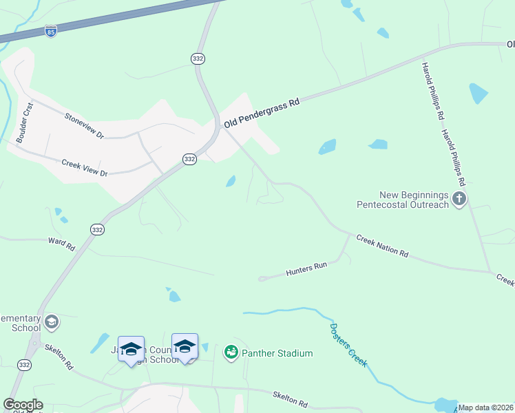 map of restaurants, bars, coffee shops, grocery stores, and more near 2305 Creek Nation Road in Jefferson