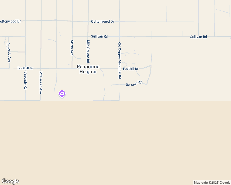 map of restaurants, bars, coffee shops, grocery stores, and more near 7250 Old Copper Mountain Road in Joshua Tree