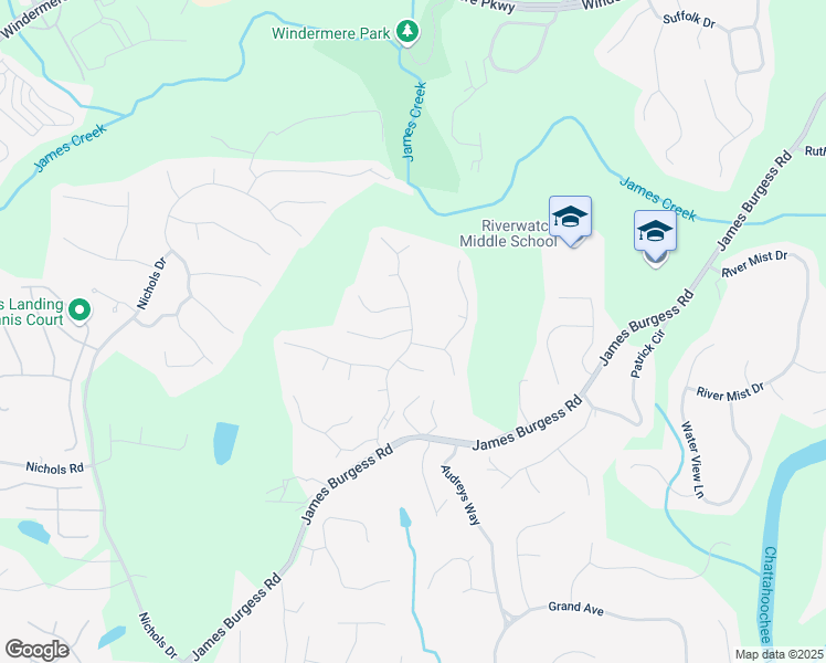 map of restaurants, bars, coffee shops, grocery stores, and more near 1405 Brushfoot Trail in Suwanee