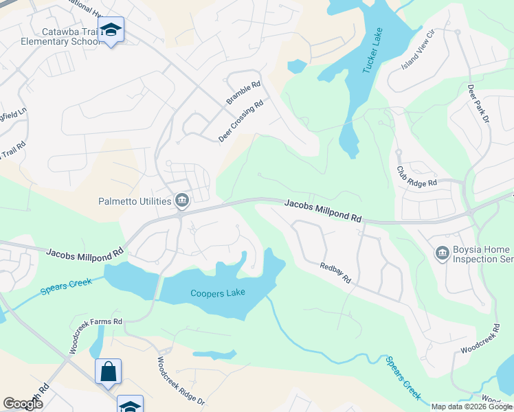 map of restaurants, bars, coffee shops, grocery stores, and more near 112 Old Camp Road in Elgin