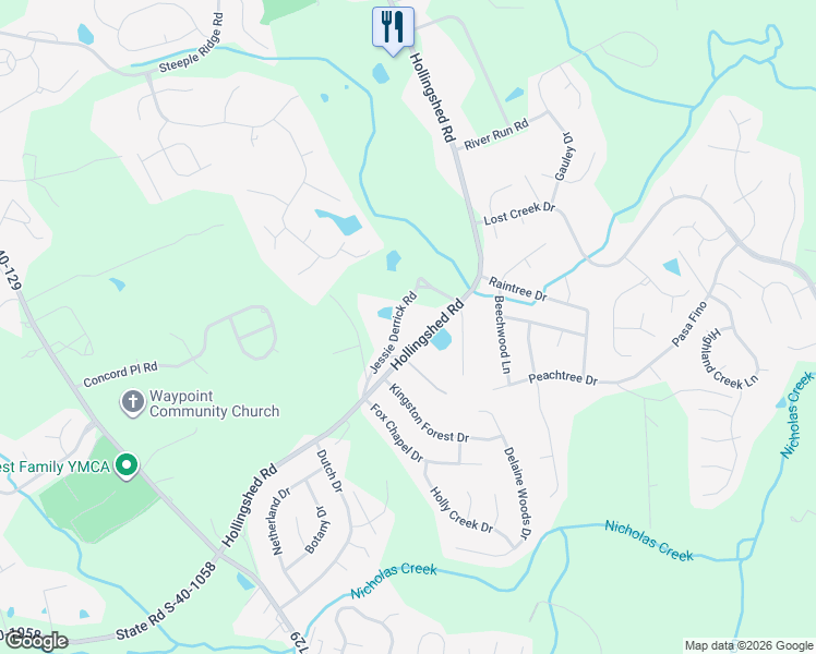 map of restaurants, bars, coffee shops, grocery stores, and more near 228 Jessie Derrick Road in Irmo
