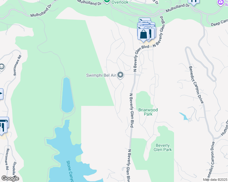 map of restaurants, bars, coffee shops, grocery stores, and more near 2695 Basil Lane in Los Angeles