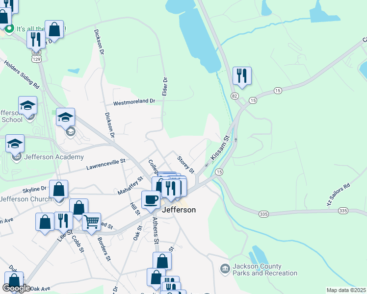 map of restaurants, bars, coffee shops, grocery stores, and more near 59 Cooley Avenue in Jefferson