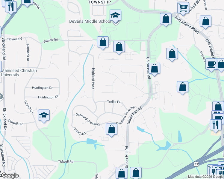 map of restaurants, bars, coffee shops, grocery stores, and more near Neese Road in Cherokee County