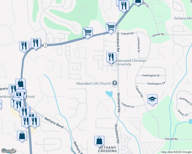 map of restaurants, bars, coffee shops, grocery stores, and more near 3644 Archgate Court in Alpharetta