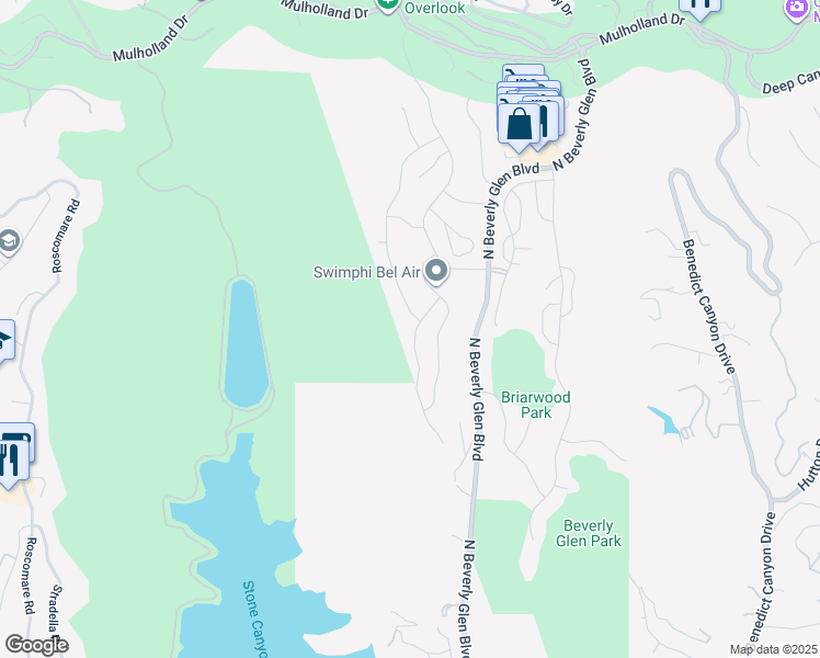 map of restaurants, bars, coffee shops, grocery stores, and more near 2695 Basil Lane in Los Angeles