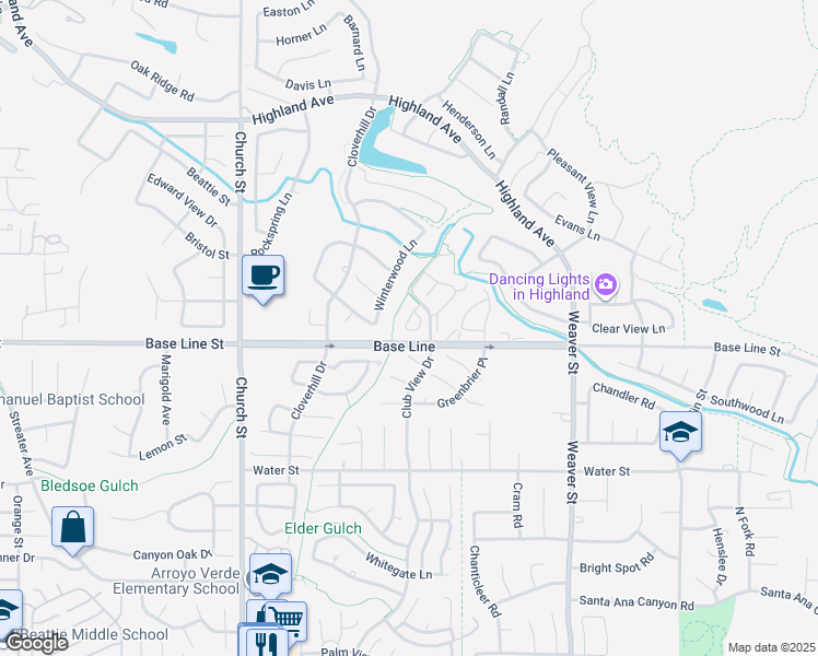 map of restaurants, bars, coffee shops, grocery stores, and more near 1001 Chandler West in Highland