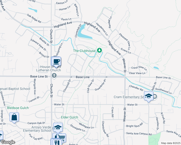 map of restaurants, bars, coffee shops, grocery stores, and more near 1001 Chandler West in Highland
