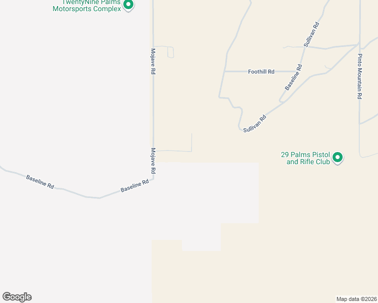 map of restaurants, bars, coffee shops, grocery stores, and more near Base Line Road in Twentynine Palms