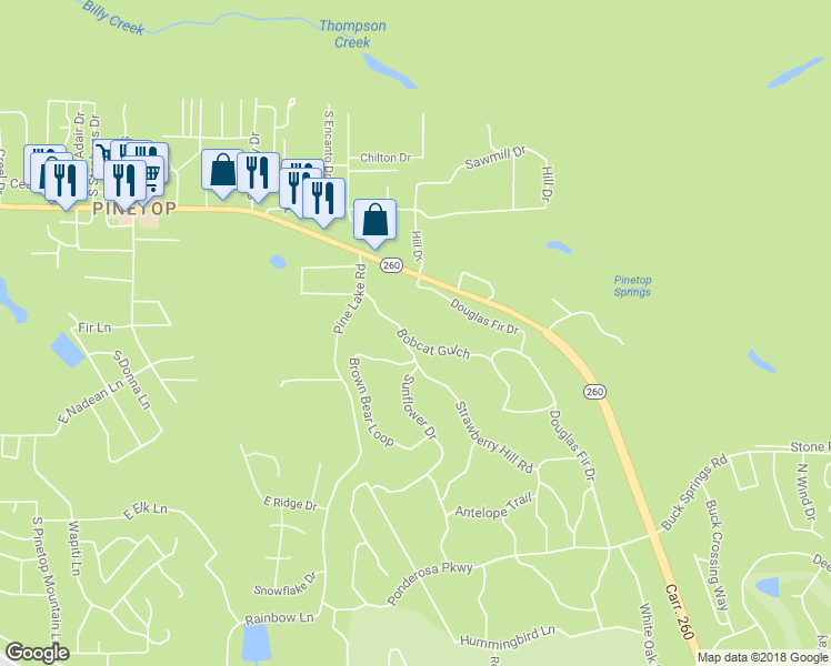 map of restaurants, bars, coffee shops, grocery stores, and more near 2872 Bobcat Gulch in Navajo