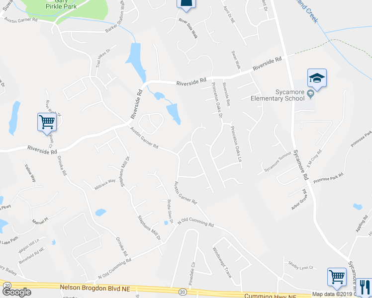 map of restaurants, bars, coffee shops, grocery stores, and more near 959 Sugar Crossing Lane in Sugar Hill