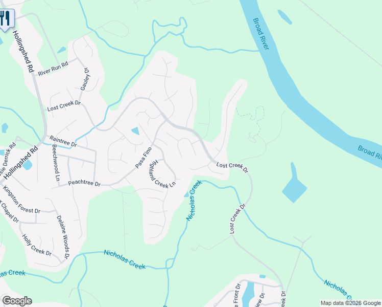 map of restaurants, bars, coffee shops, grocery stores, and more near 138 Upper Loop Way in Columbia