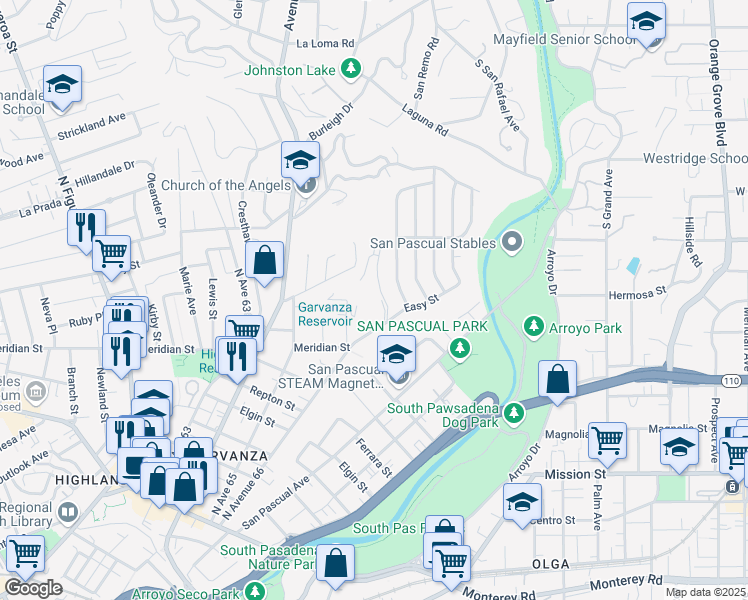 map of restaurants, bars, coffee shops, grocery stores, and more near 921 North Avenue 66 in Los Angeles