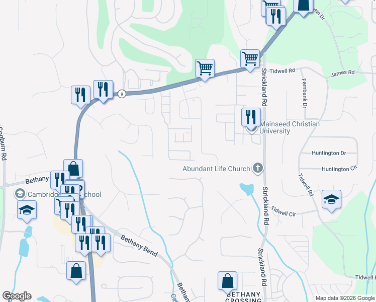 map of restaurants, bars, coffee shops, grocery stores, and more near 13891 Portside Cove in Alpharetta