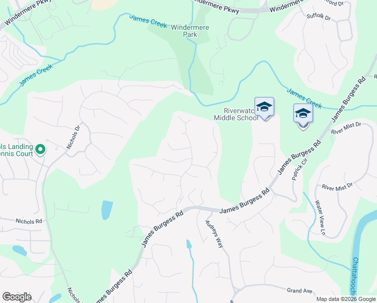 map of restaurants, bars, coffee shops, grocery stores, and more near 1530 Brushfoot Trail in Suwanee