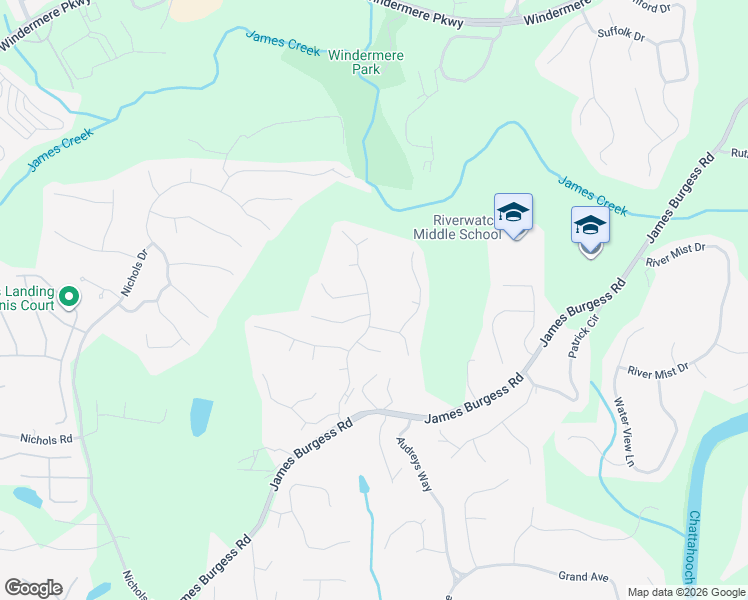 map of restaurants, bars, coffee shops, grocery stores, and more near 1530 Brushfoot Trail in Suwanee