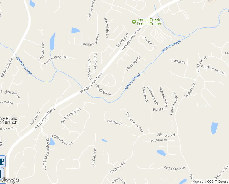 map of restaurants, bars, coffee shops, grocery stores, and more near 4540 Hastings Drive in Cumming