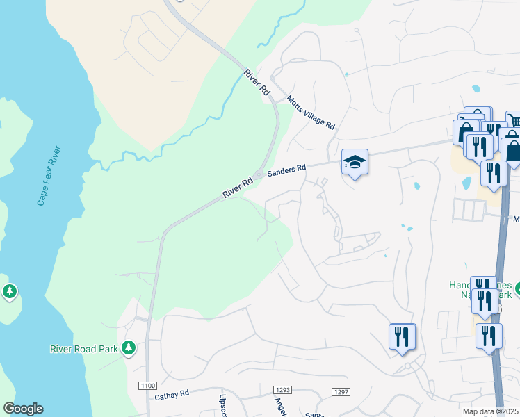 map of restaurants, bars, coffee shops, grocery stores, and more near 302 Ashworth Manor Court in Wilmington