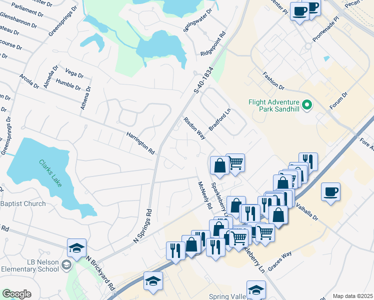 map of restaurants, bars, coffee shops, grocery stores, and more near 14 South Hillock Court in Columbia