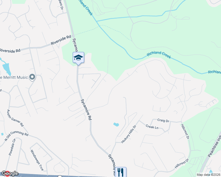 map of restaurants, bars, coffee shops, grocery stores, and more near 1361 Primrose Park Road in Sugar Hill