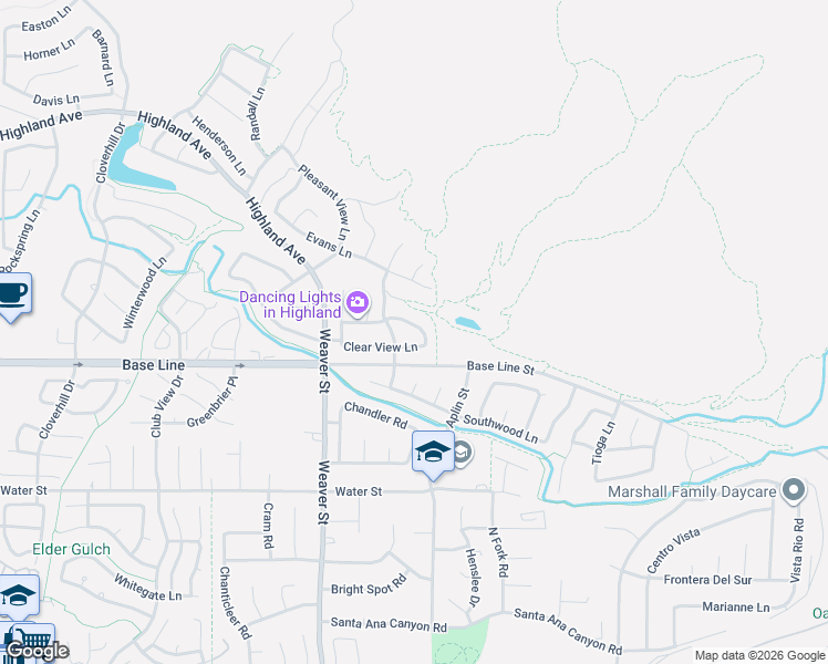 map of restaurants, bars, coffee shops, grocery stores, and more near 29663 Crest View Lane in Highland