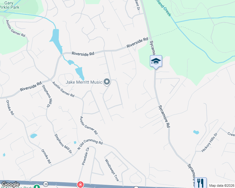 map of restaurants, bars, coffee shops, grocery stores, and more near 5514 Princeton Oaks Lane in Sugar Hill