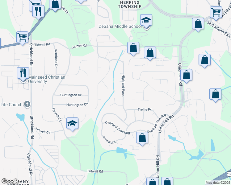 map of restaurants, bars, coffee shops, grocery stores, and more near 2740 Two Rock Court in Alpharetta