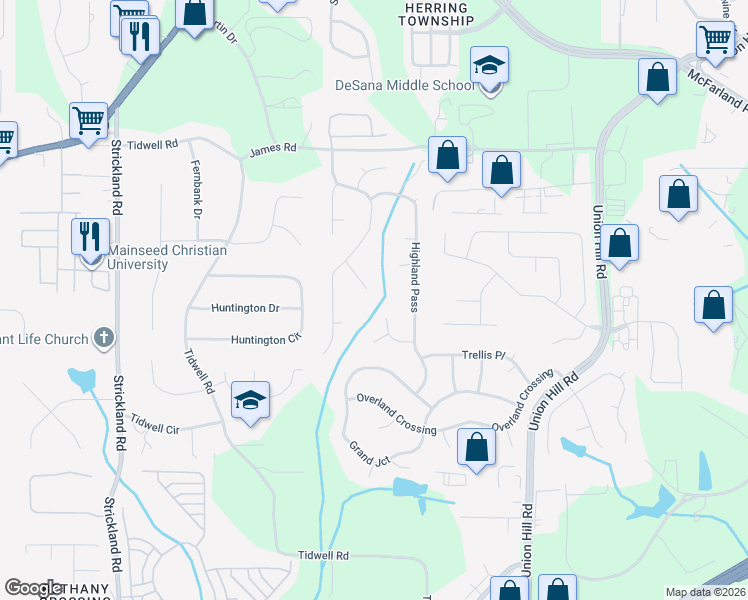 map of restaurants, bars, coffee shops, grocery stores, and more near 2740 Two Rock Court in Alpharetta