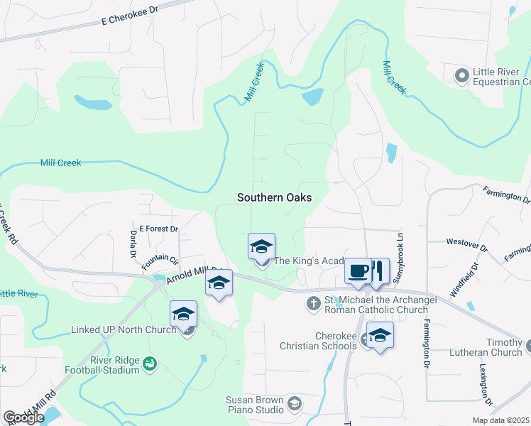 map of restaurants, bars, coffee shops, grocery stores, and more near 306 Scarlett Lane in Woodstock