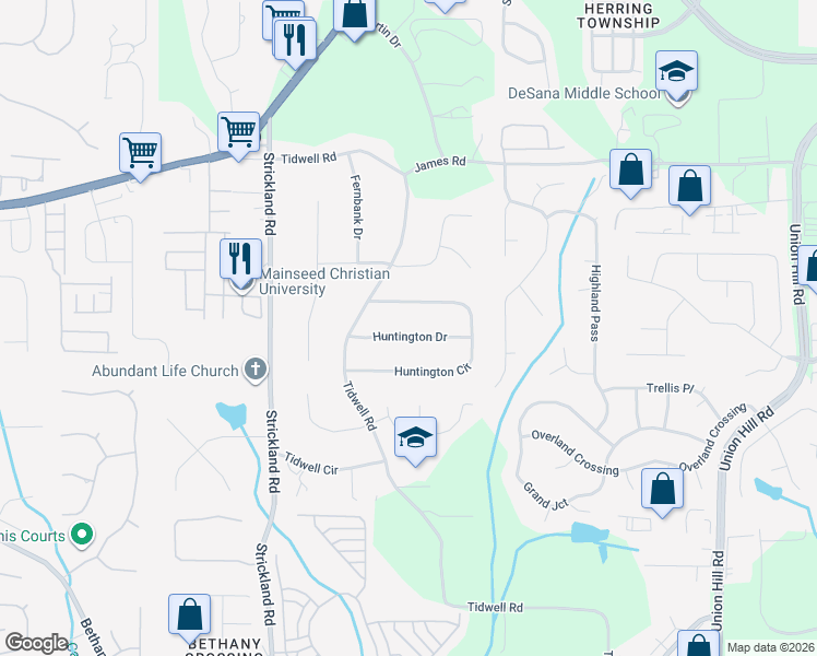 map of restaurants, bars, coffee shops, grocery stores, and more near 465 Huntington Drive in Alpharetta